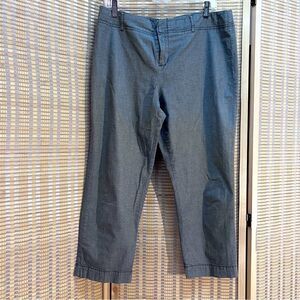 Coldwater Creek Grey Pin striped Seersucker Capris sz14
